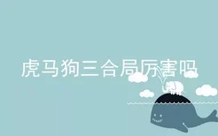 虎马狗三合局厉害吗