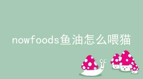 nowfoods鱼油怎么喂猫