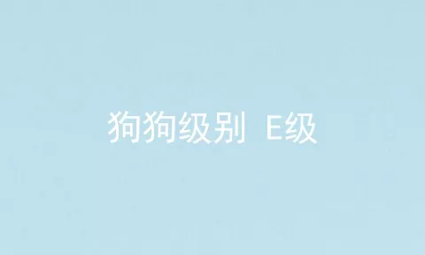 狗狗级别 E级