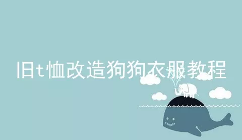 旧t恤改造狗狗衣服教程