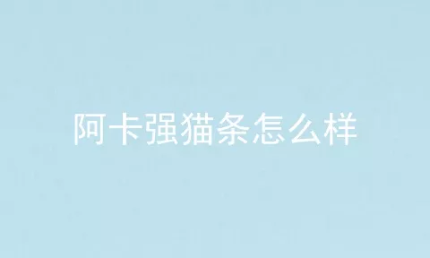 阿卡强猫条怎么样