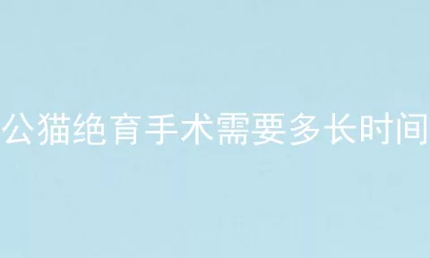 公猫绝育手术需要多长时间