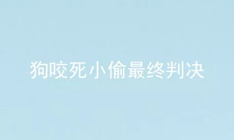 狗咬死小偷最终判决