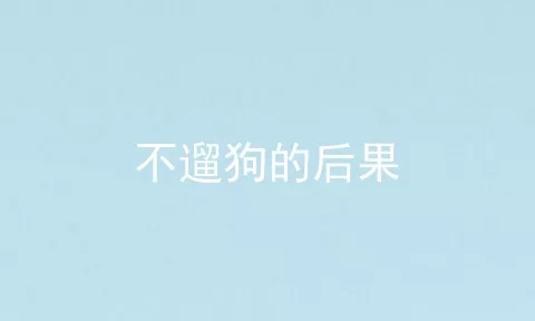 不遛狗的后果