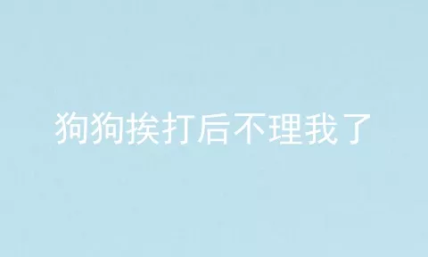 狗狗挨打后不理我了