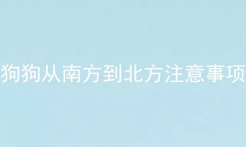 狗狗从南方到北方注意事项