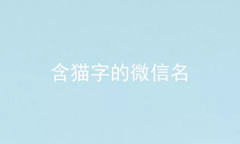 含猫字的微信名