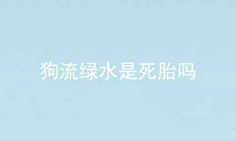 狗流绿水是死胎吗